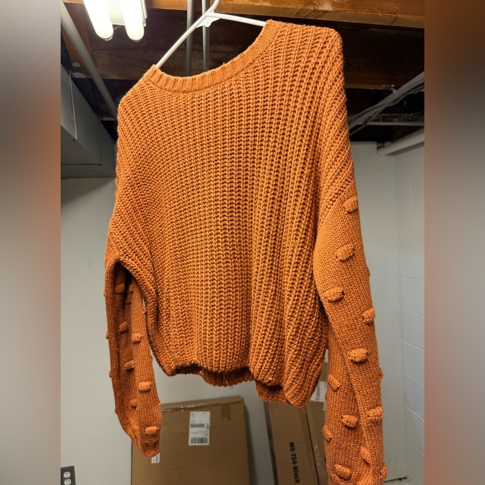 Chic Knit Sweater in Warm Orange